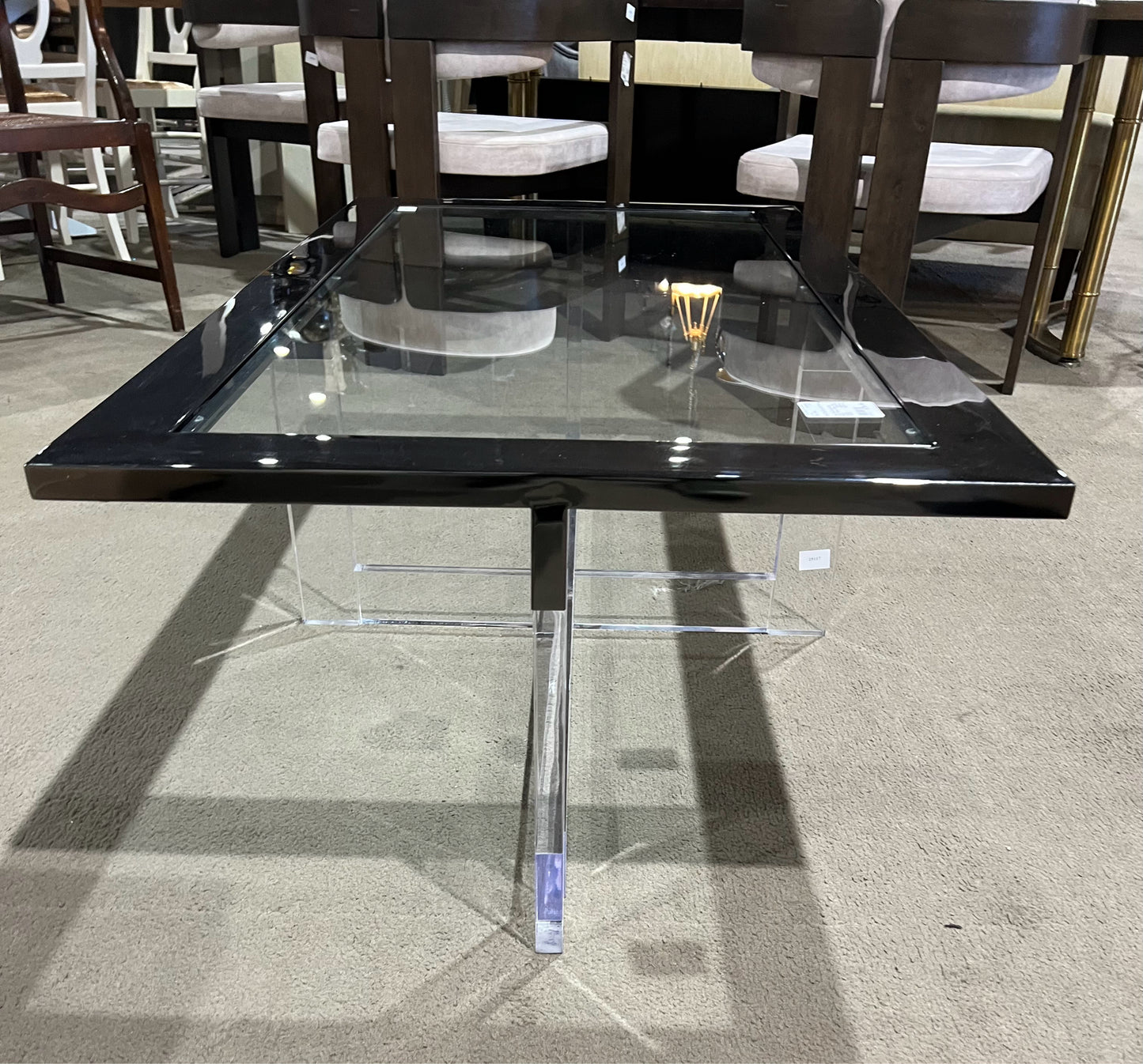 Black Acrylic & Glass Top Coffee Table