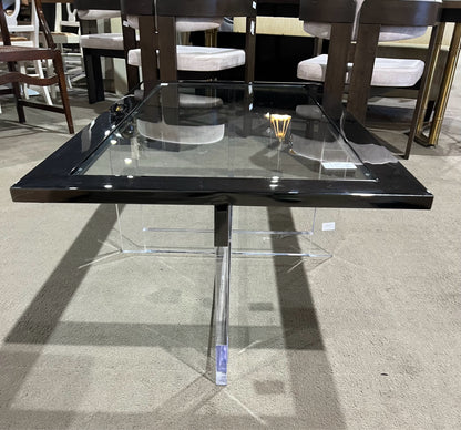 Black Acrylic & Glass Top Coffee Table
