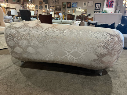 Low Custom Snakeskin Fabric Loveseat Set