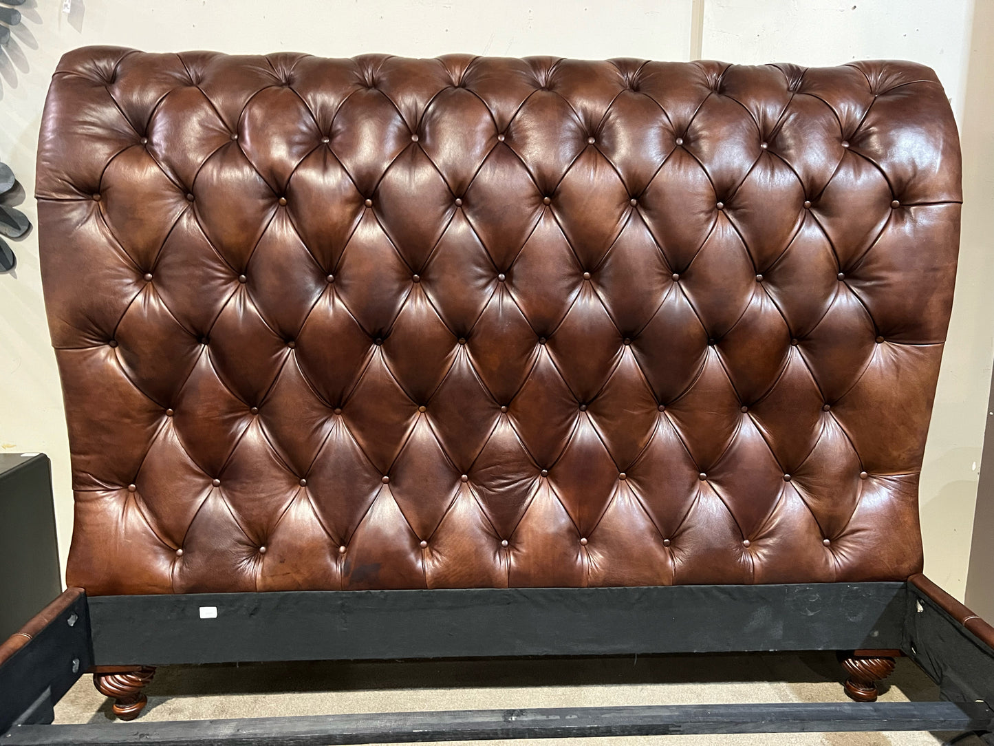 Henredon King Brown Leather Bed