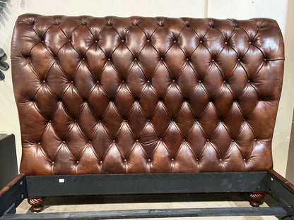 Henredon King Brown Leather Bed
