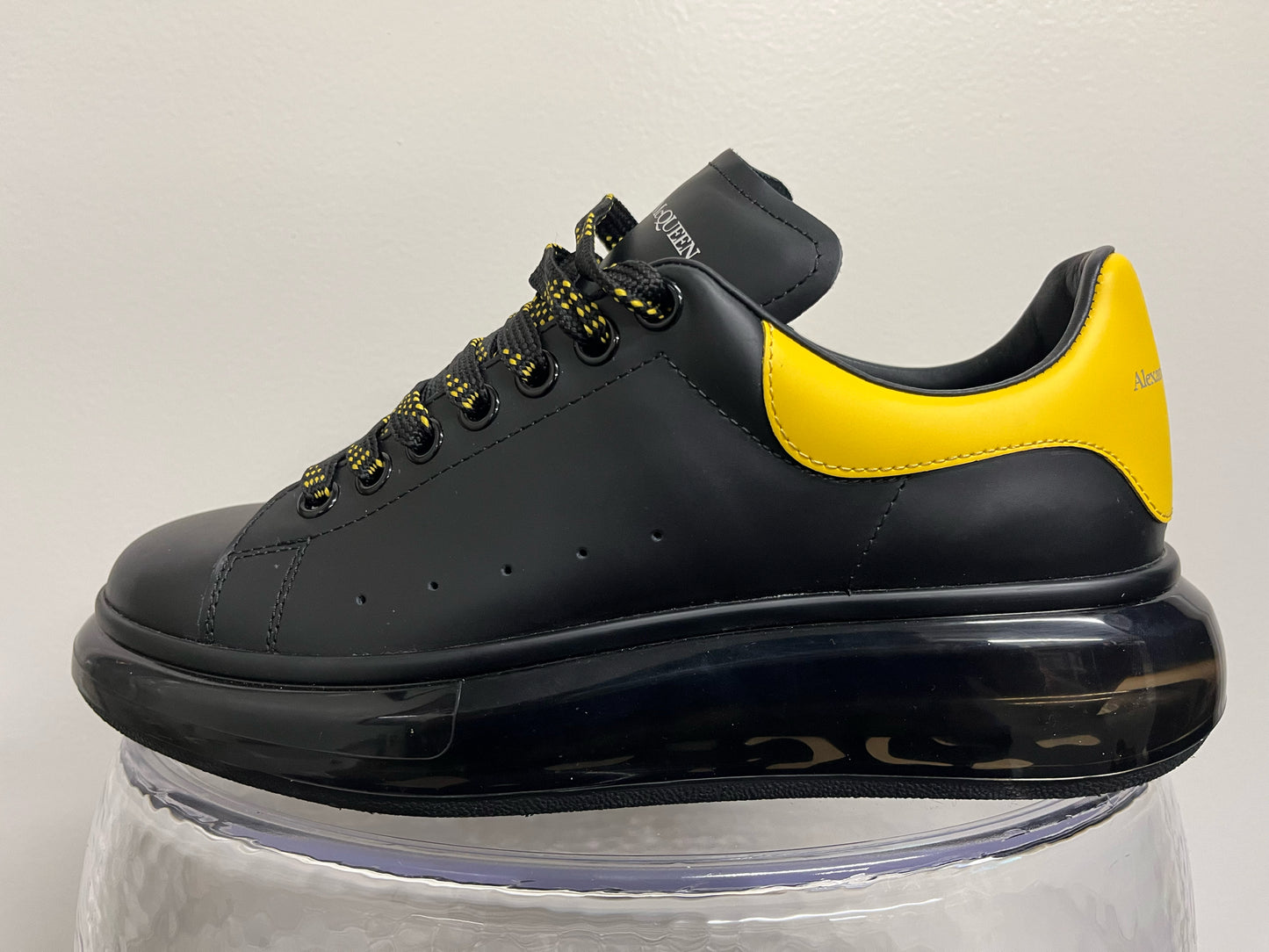 Alexander McQueen Black & Yellow Leather "Larry" Sneakers