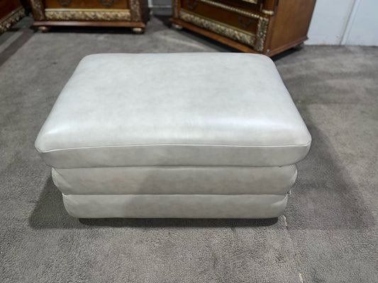 Pebble Leather Ottoman