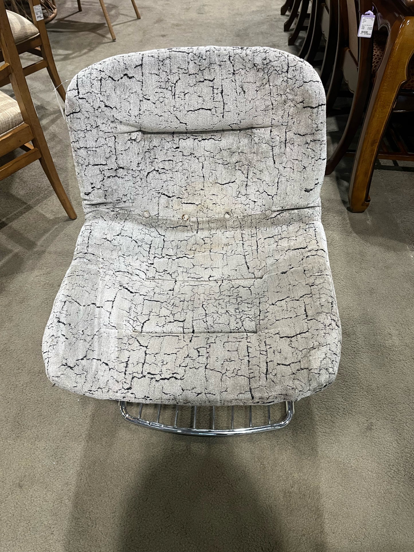 Rinaldi For Padova Italy MCM Stainless Steel Chair with Cushion