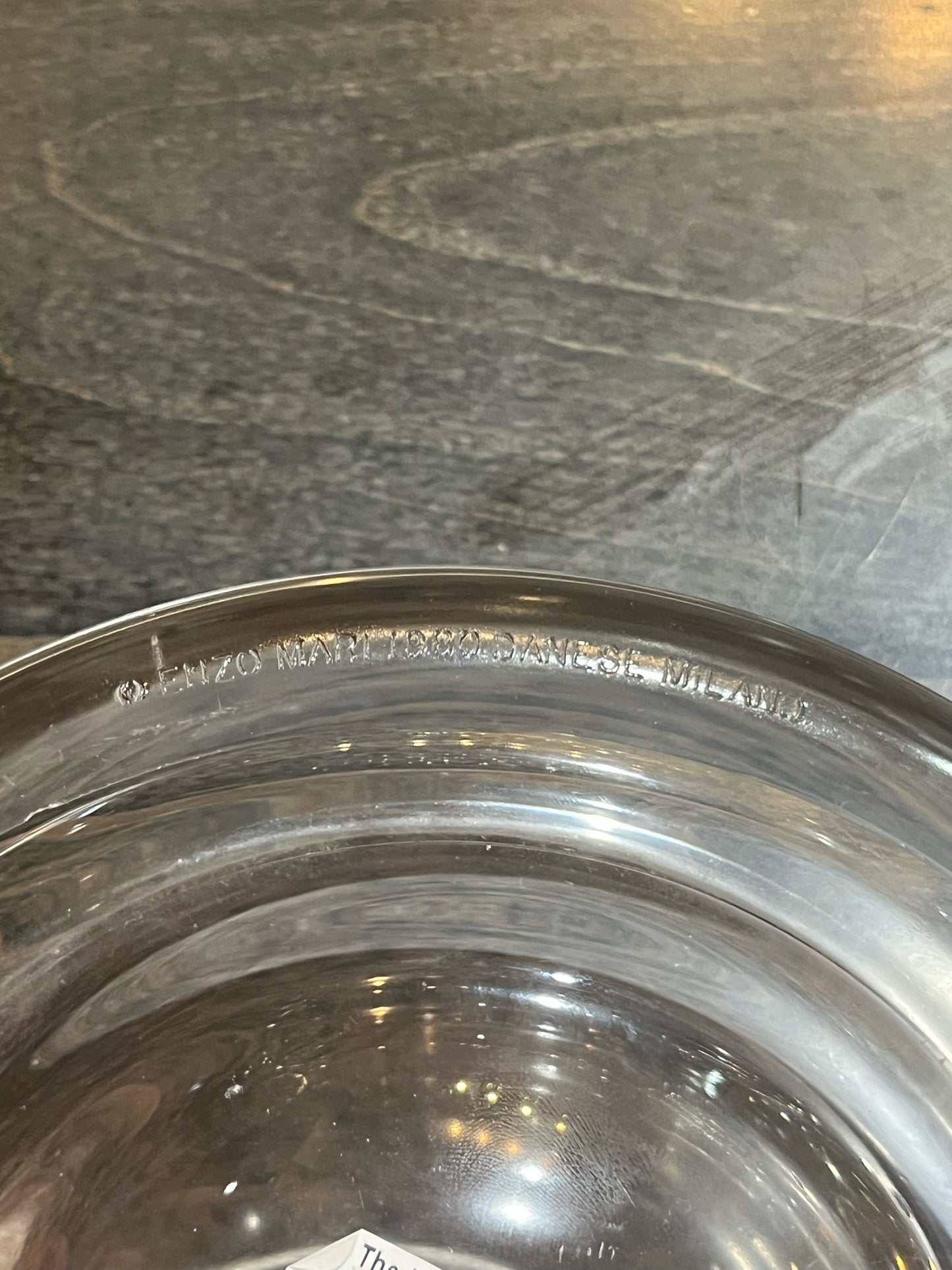 1980's Enzo Mari 2 Piece Crystal Footed Bowl
