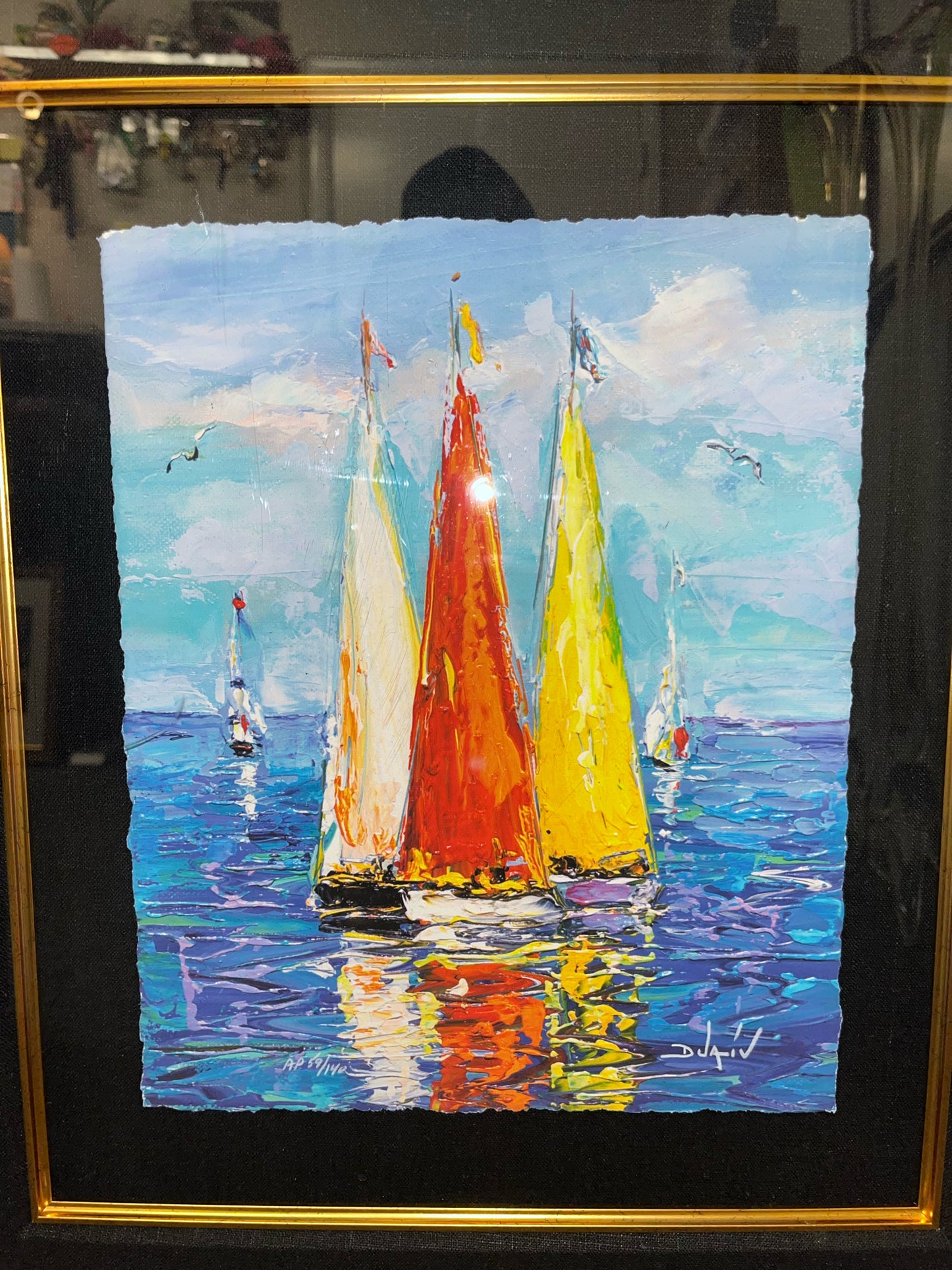 2014 Duaiv "Sails Beauty" Framed Canvas