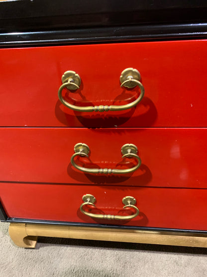 Kent Coffey Red & Black Asian Credenza