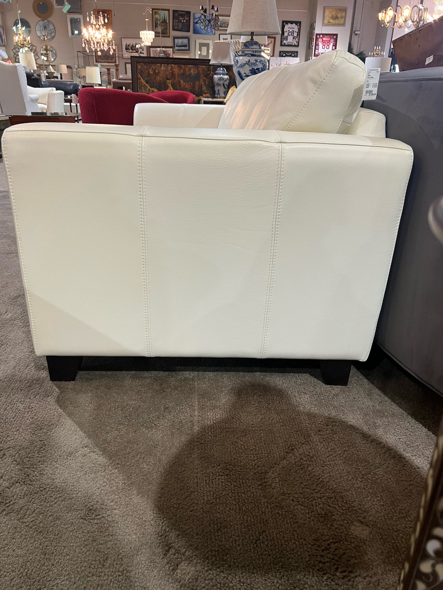 Palliser White Leather Sofa