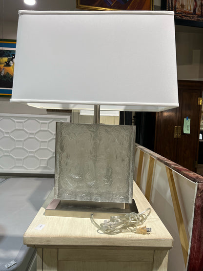 Silver Lalique Style Frosted Glass Table
