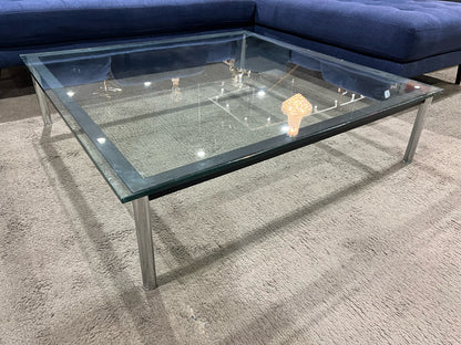 48" x 48" Artemest Glass Top & Chrome Frame "Cassina"Coffee Table
