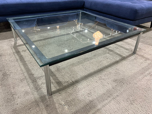 48" x 48" Artemest Glass Top & Chrome Frame "Cassina"Coffee Table
