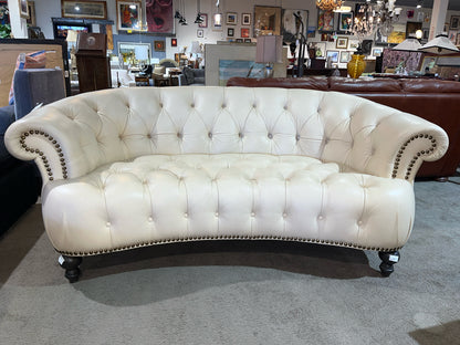 Natuzzi Cream Chesterfiled Sofa