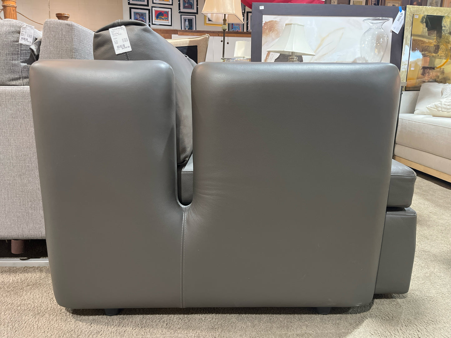 Poltrona Frau Dark Gray Leather Modern Sleeper Sofa