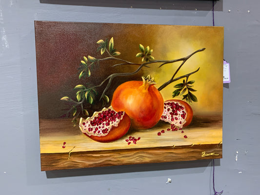 2025 Svetlana Rozenberg Original "Pomegranates" Oil & Acrylic Wall Art