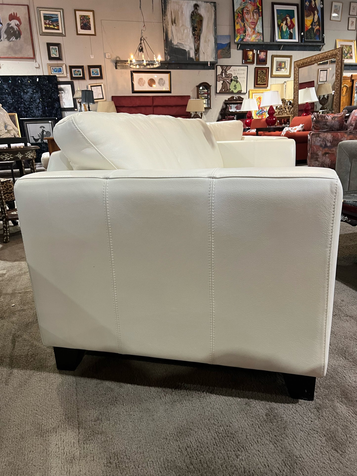 Palliser White Leather Sofa