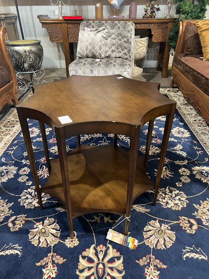 Vanucci Dark Wood Eight Points Accent Table