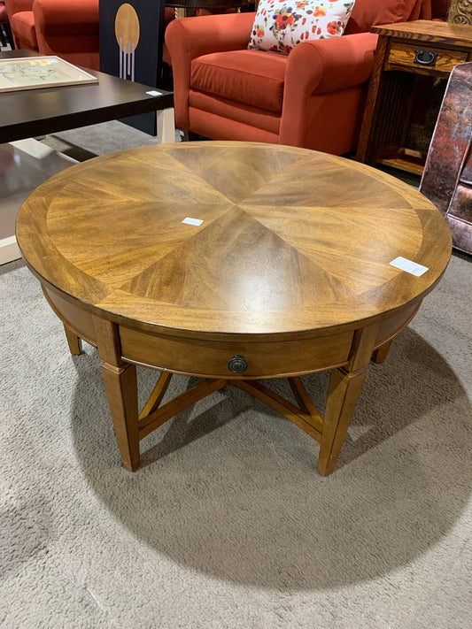 Klaussner Round 2 Drawer Wood Coffee Table
