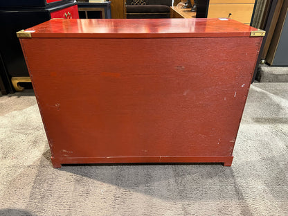 Century 4 Drawer 2 Door Red Wood Campaign Chest