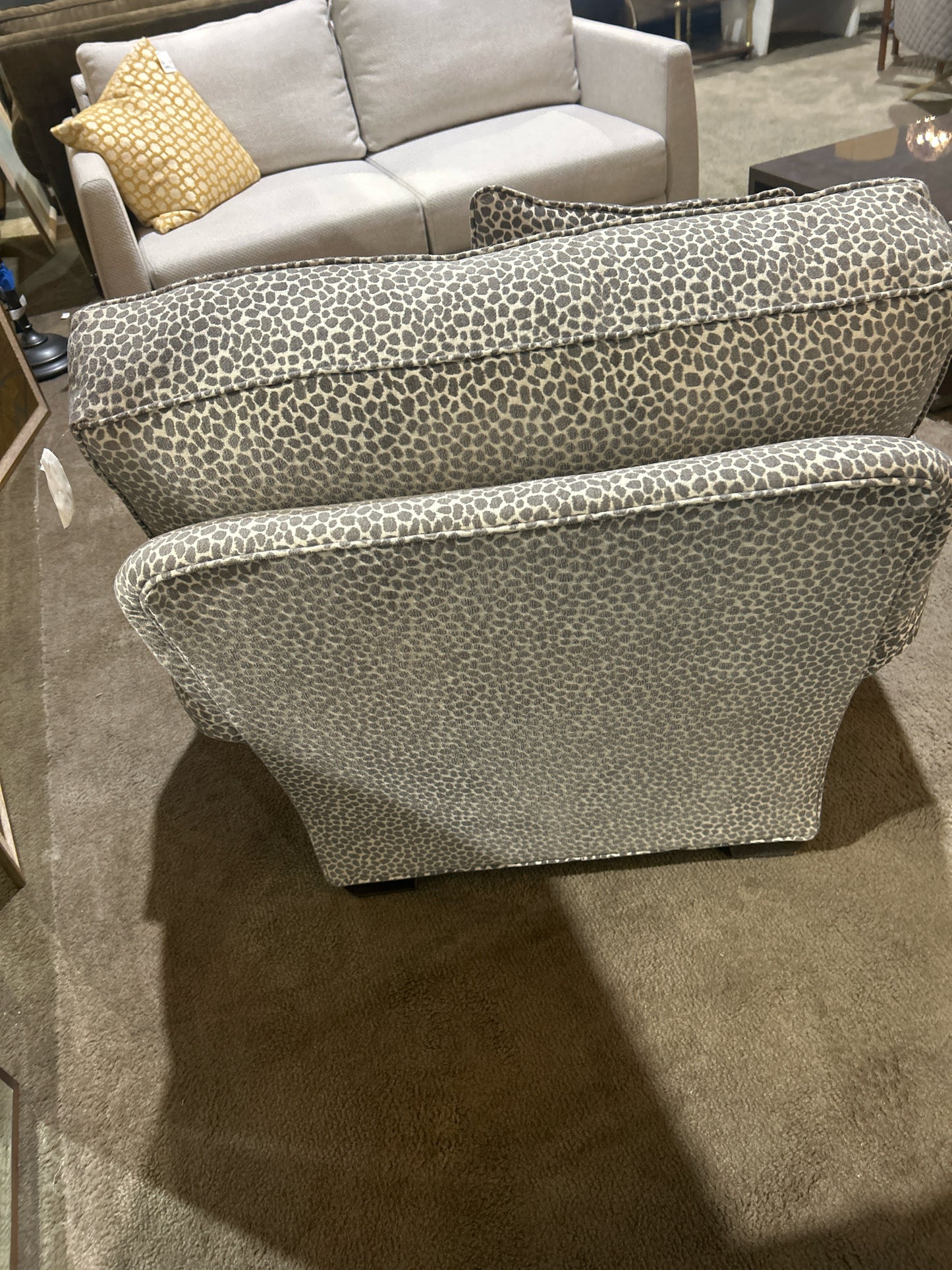 Gray & White Cheetah Print Chair