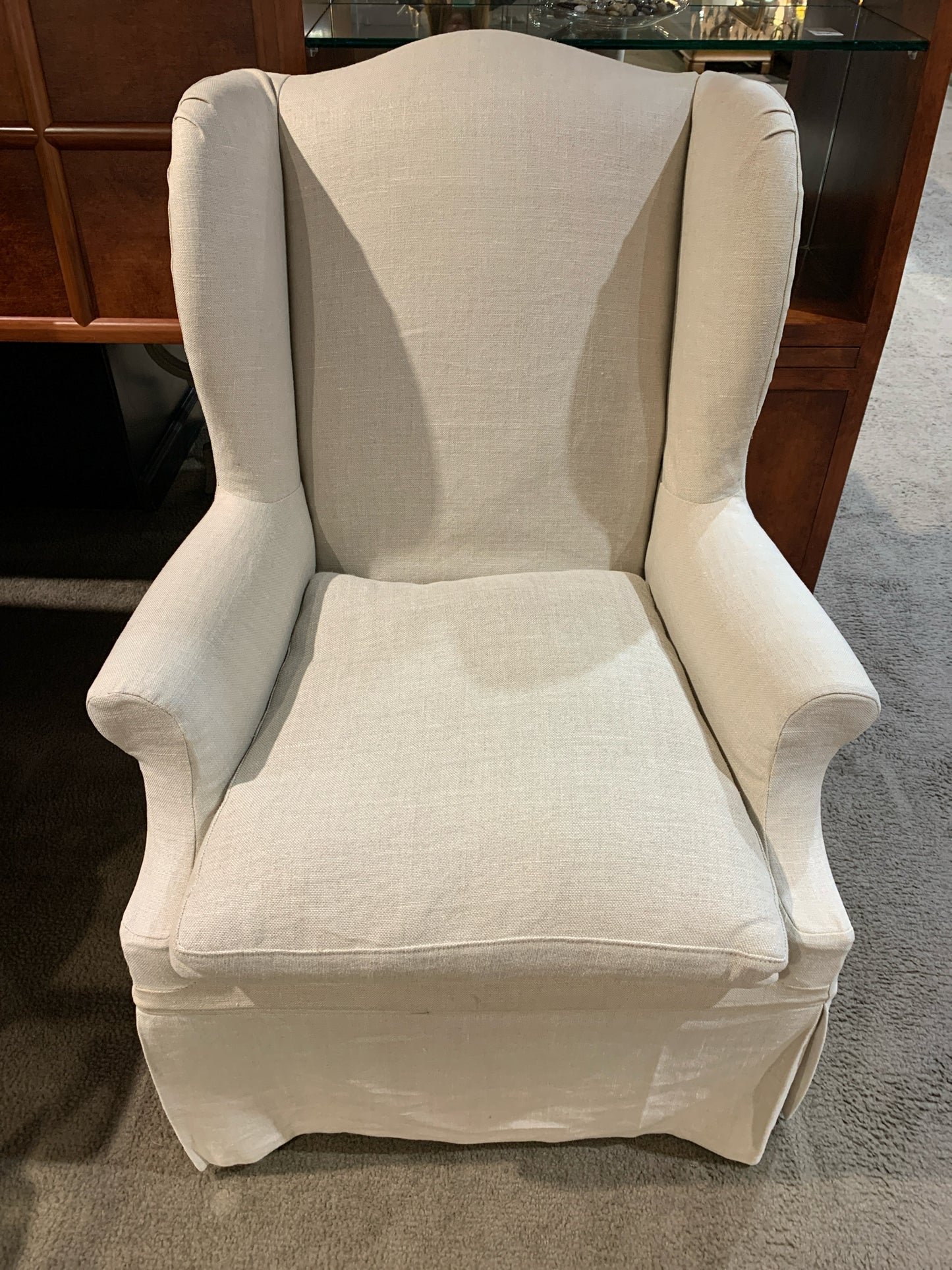 Beige Linen Armchair