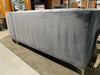 Channel Grey Sectional Tufted Fabric