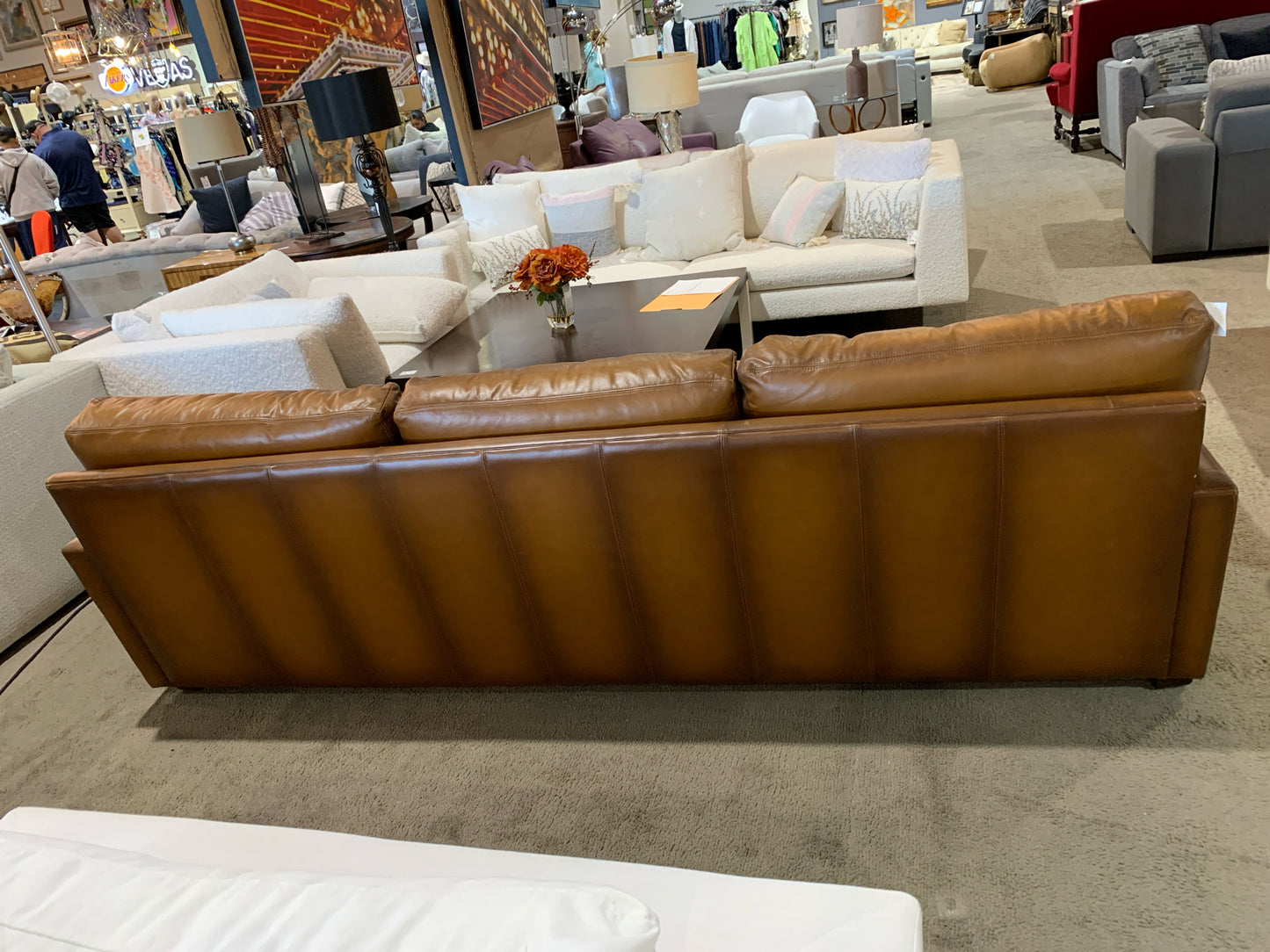 Pottery Barn Brown Leather "Turner" Sofa