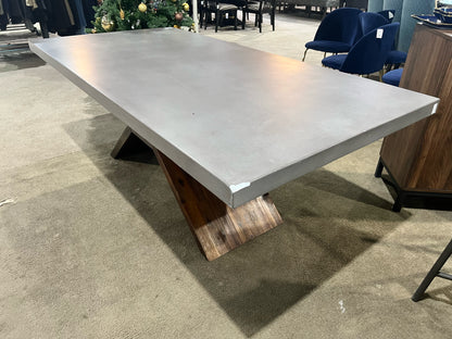 AS IS SunPan Gray Concrete Top & Wood Base "Vixen" Dining Table