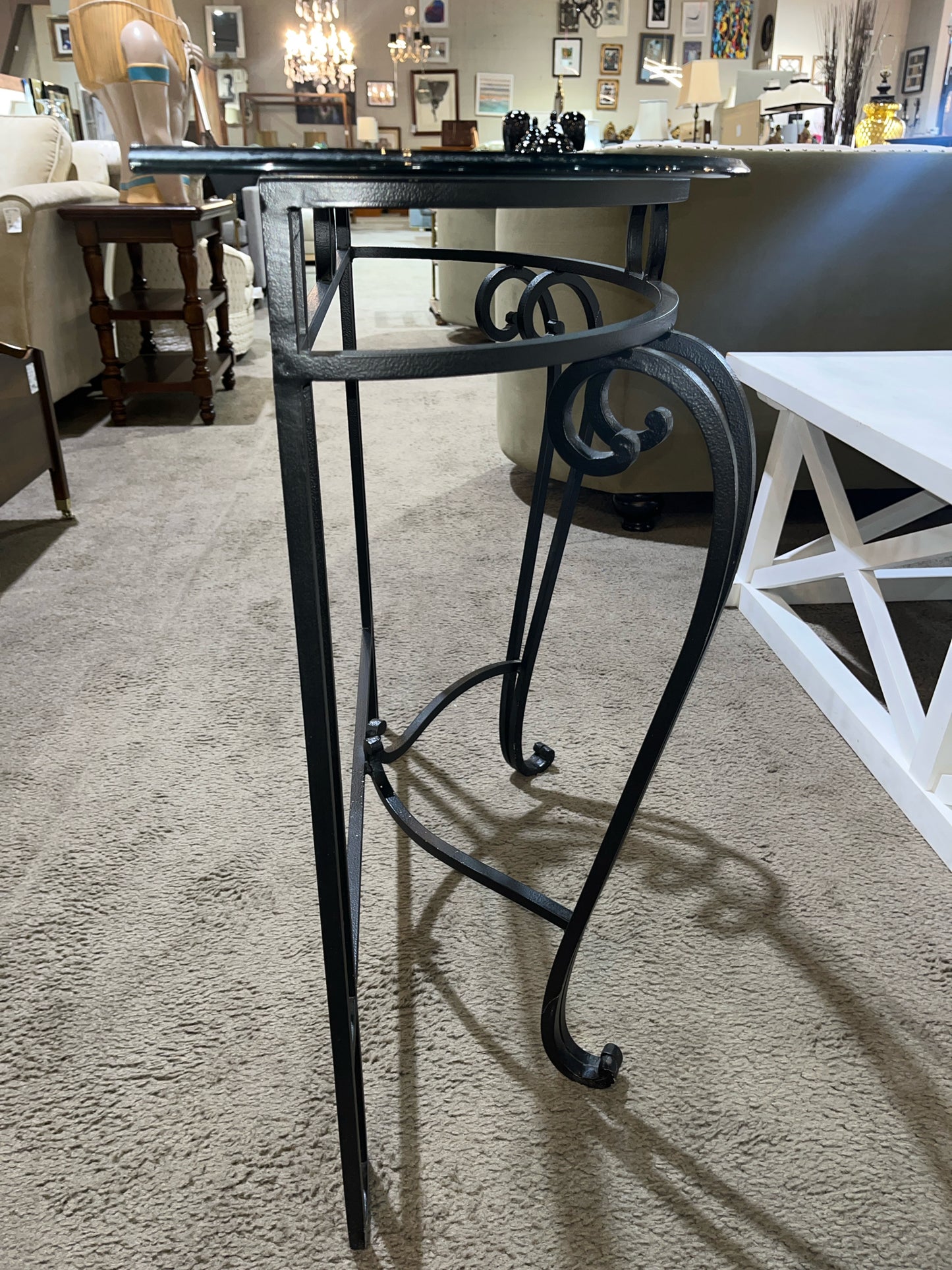 Black Half Moon Iron Table