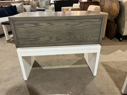 Bernhardt Gray & White Wood Goodman Nightstand