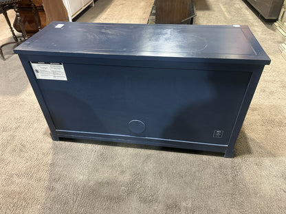 Blue &amp; Brown Industrial Credenza W/Glass Doors