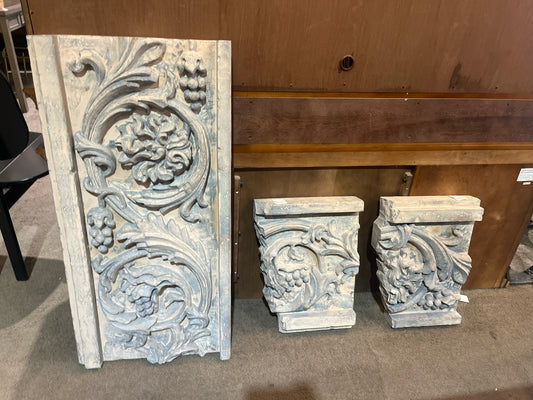 The Casey Collection 3 Piece Faux Cement Wall Plaque