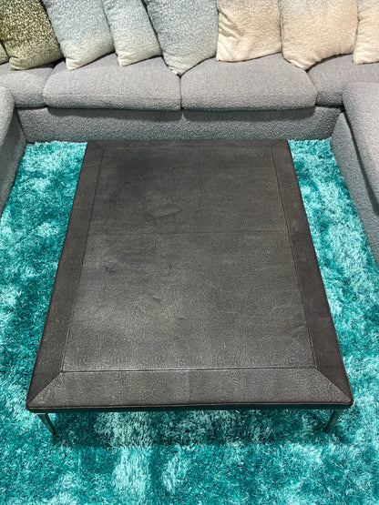 Black Shagreen Leather Coffee Table