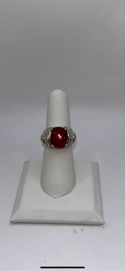 14K Yellow Gold Ruby Ring