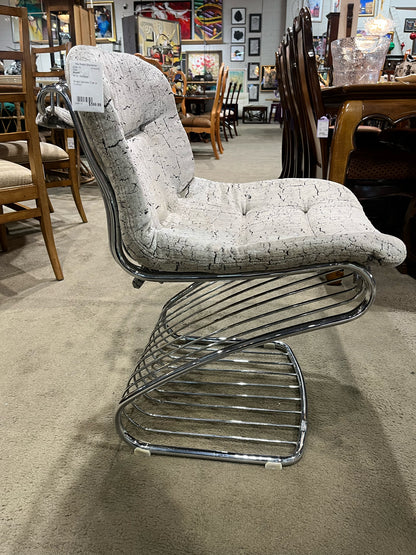 Rinaldi For Padova Italy MCM Stainless Steel Chair with Cushion