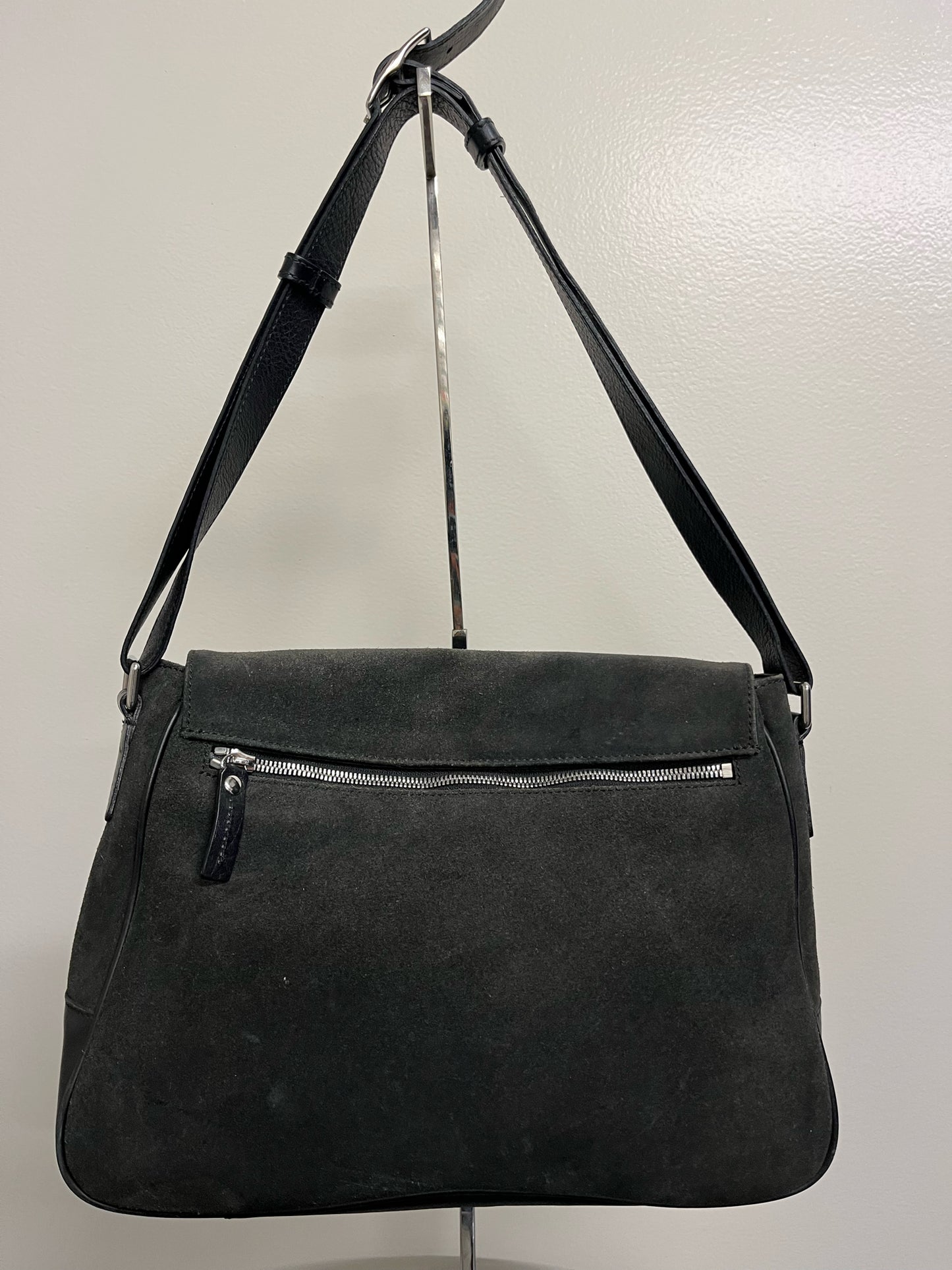 Shinola Detroit Gray Suede Shoulder Bag