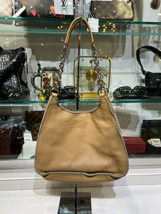 Prada Tan Leather Hobo Bag