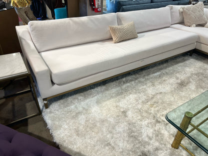 Restoration Hardware 2 Piece  White Fabric "Italia Slope" Sectional