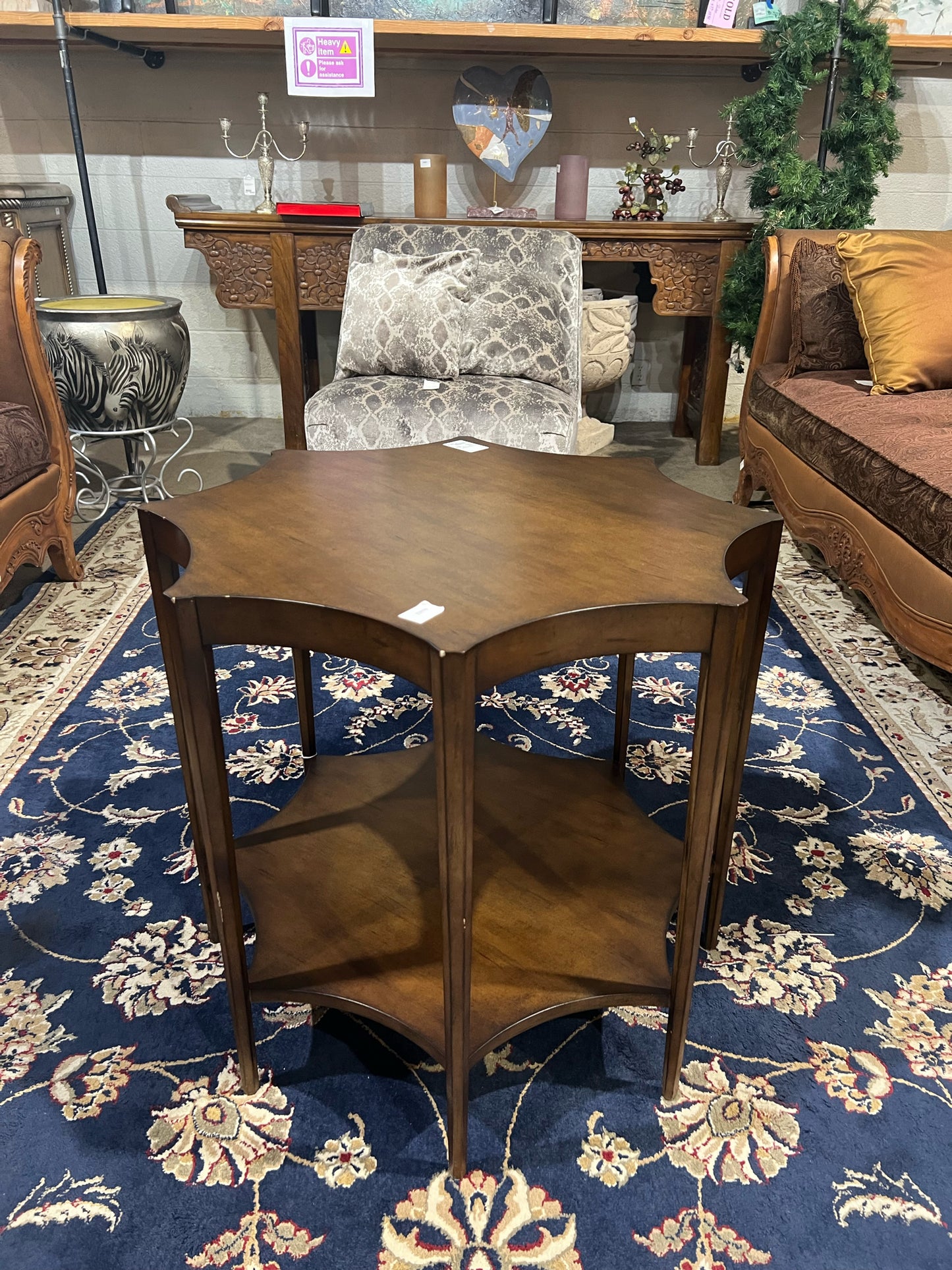 Vanucci Dark Wood Eight Points Accent Table
