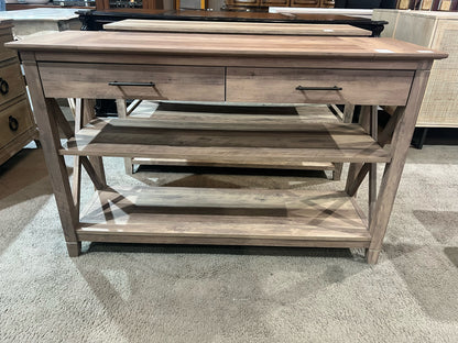 2 Drawer 2 Shelf Wood Console Table