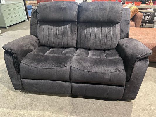 Dark Gray 2 Seat Electric Reclining Fabric Loveseat
