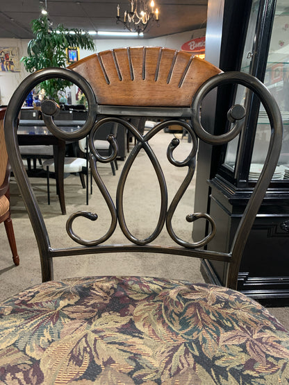 Metal Frame & Paisley Cushion Bar Stool