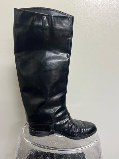 Charles David Black Leather Riding Boots