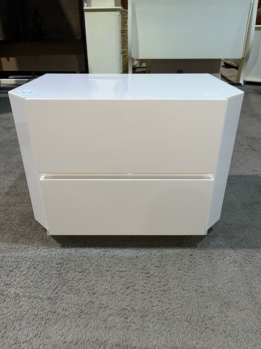 Vanilla Two Drawer Lacquered Nightstand