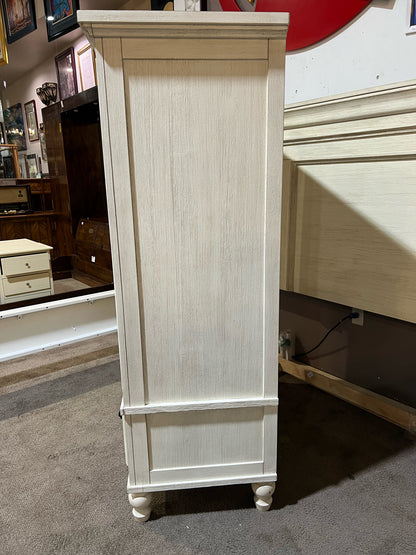 Cream 2 Door 3 Drawer Wood Armoire