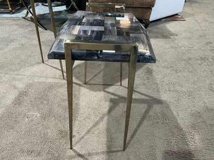Interlude Home Black Marble Top Table