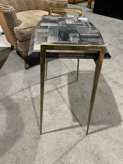 Interlude Home Black Marble Top Table