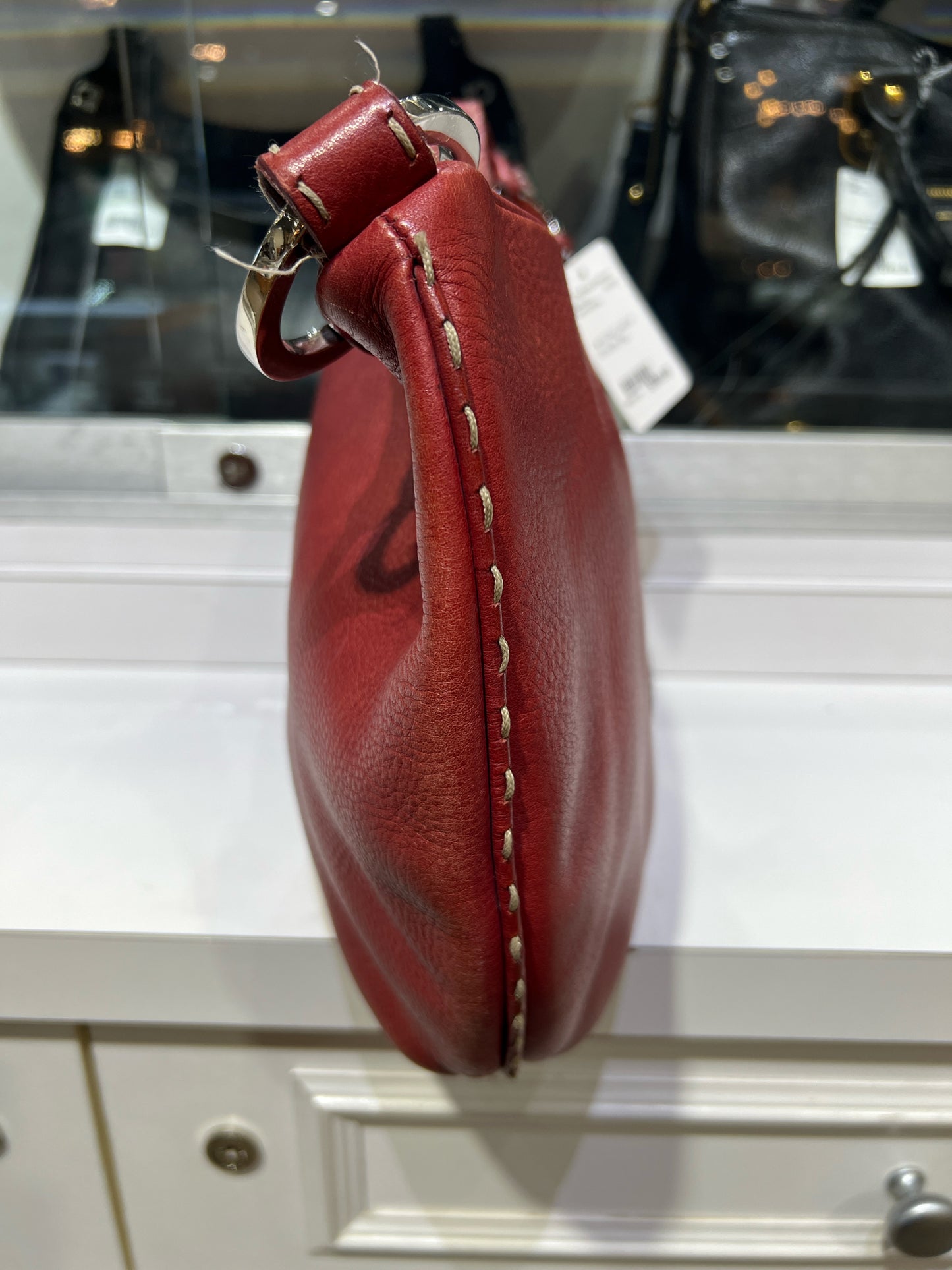 Fendi Red Leather Shoulder Bag