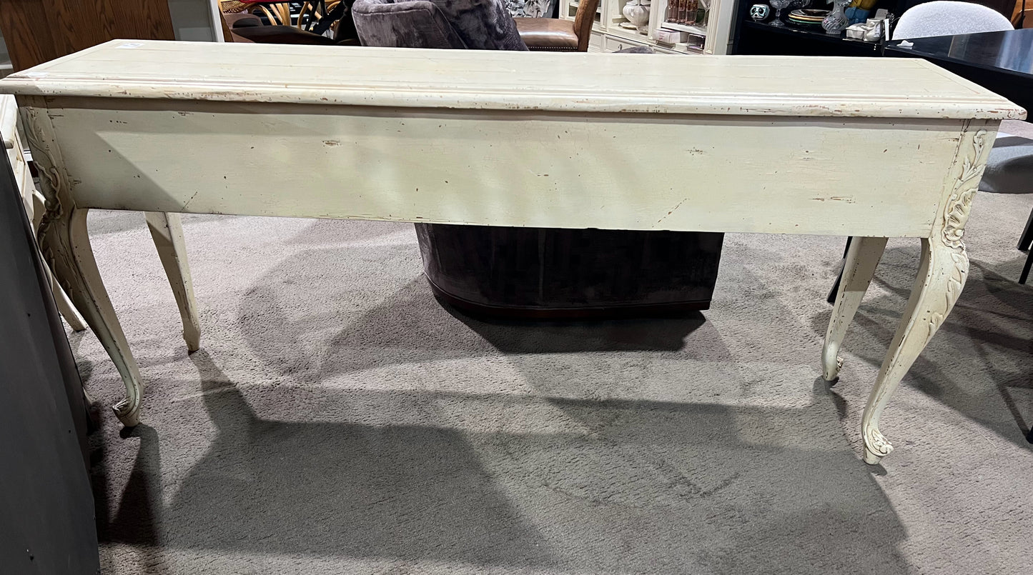 Cream Rustic 3 Drawer Wood Entry Table
