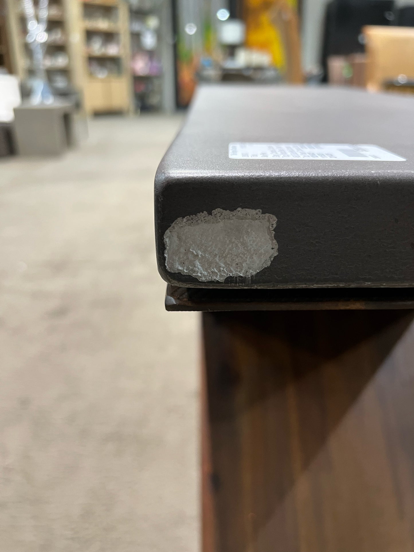 AS IS SunPan Gray Concrete Top & Wood Base "Vixen" Console Table