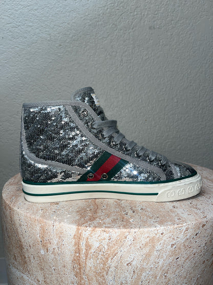 Gucci Silver Sequin Shoes